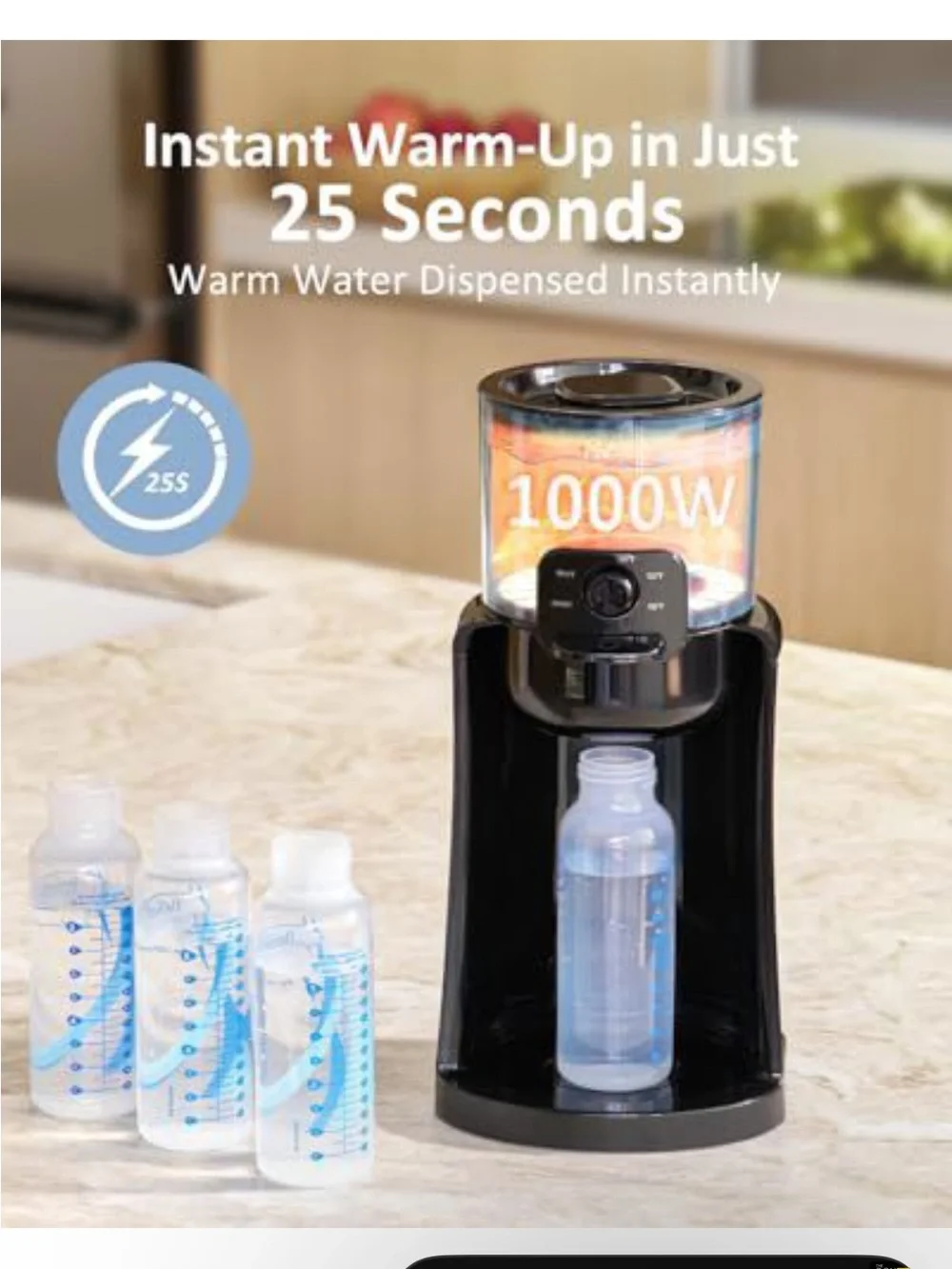 Blue and Black Baby Bottle Warmer Formula Maker